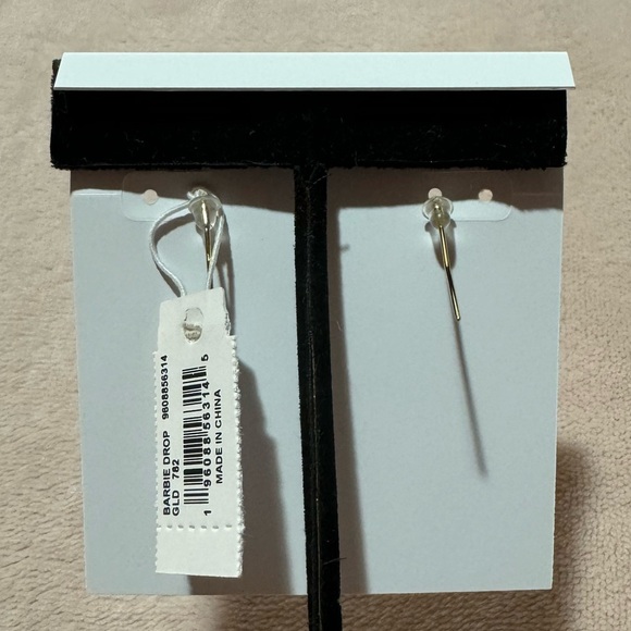 Barbie™ x Kendra Scott Gold Drop Earrings in Pink Iridescent Glitter Glass - Picture 8 of 12